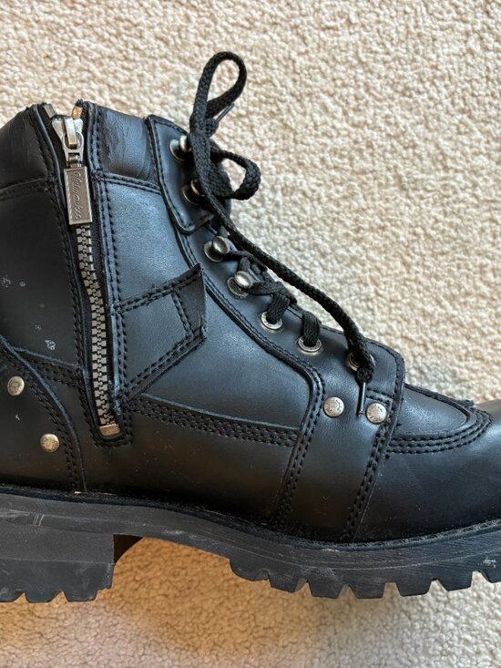 Milwaukee Motorcycle Boots Men\'s Size 10D Black MB433 Side Zip main image 10